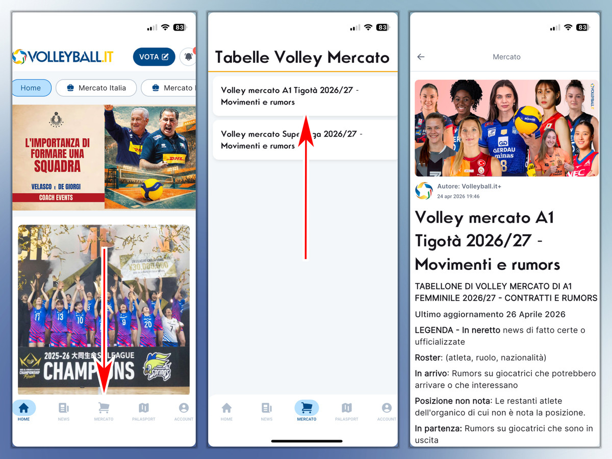 Volley mercato A1 Tigotà: Tutti i roster 2026/27 disponibili sull’APP Volleyball.it+