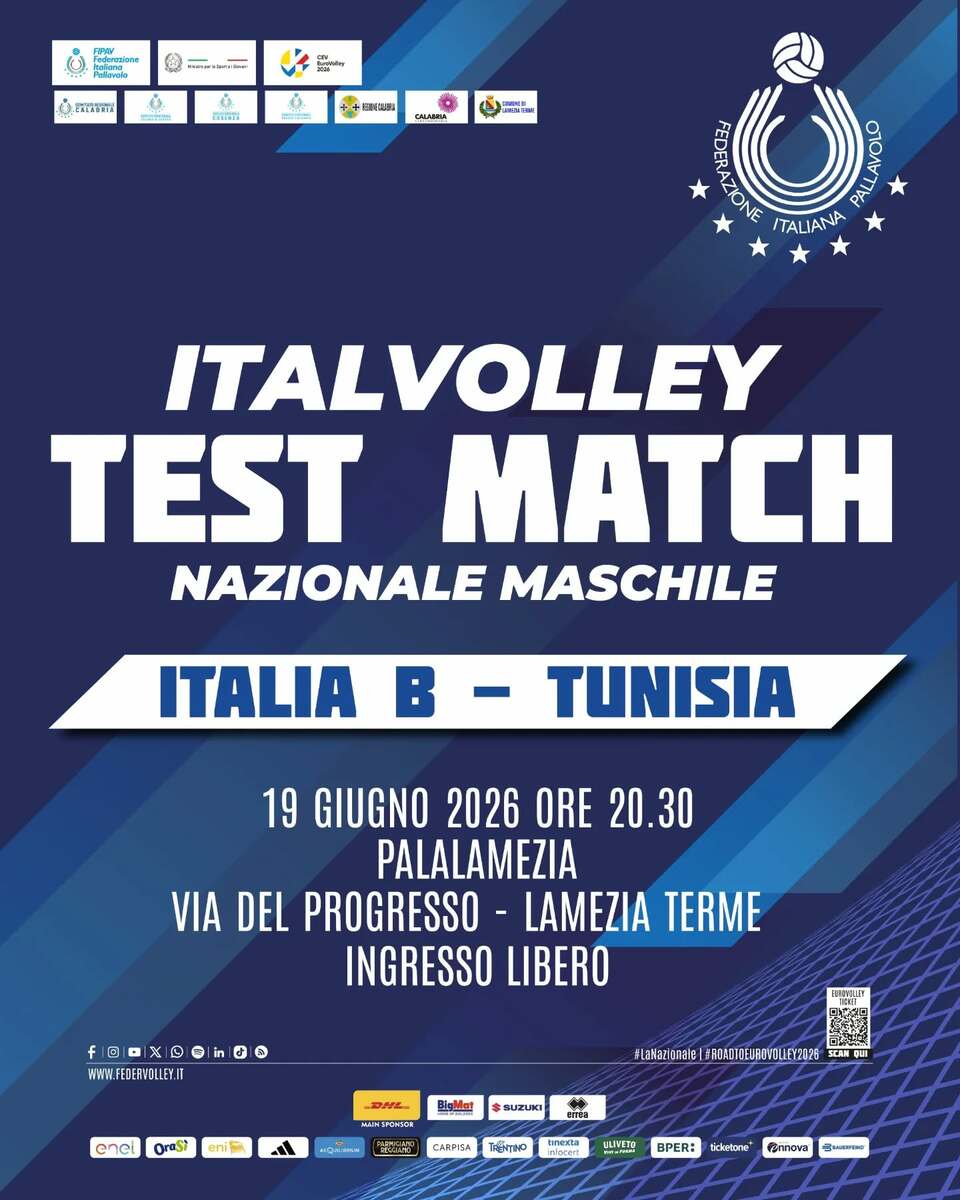 L’Italia maschile a Lamezia Terme: Test match con la Tunisia il 19 giugno