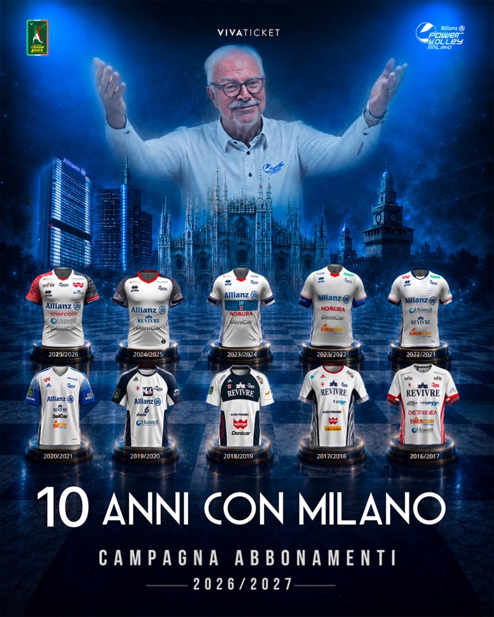 Allianz Milano lancia gli abbonamenti 2026/2027: parte la stagione del decennale