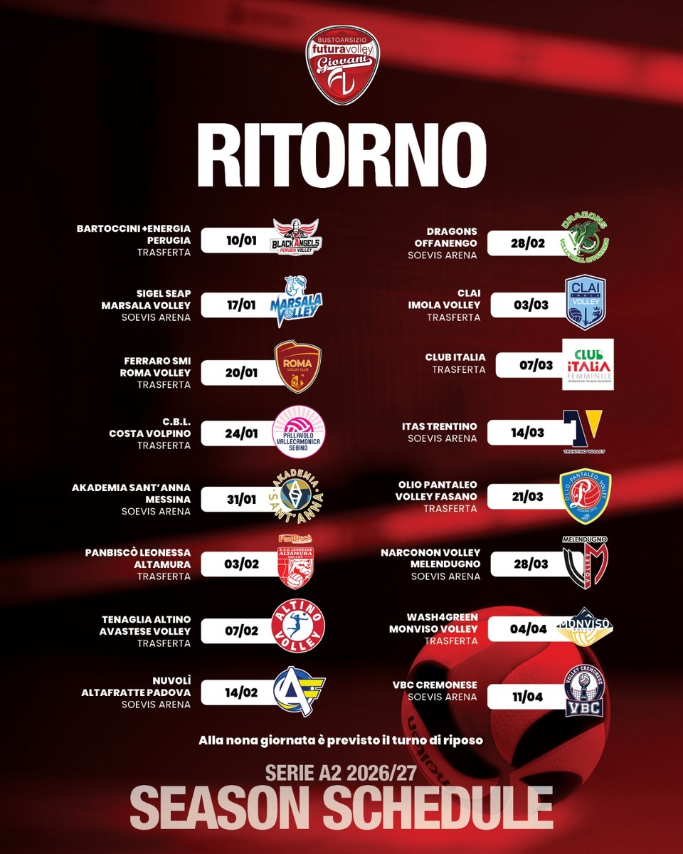 Futura Volley Giovani, esordio in A2 il 5 ottobre contro Perugia