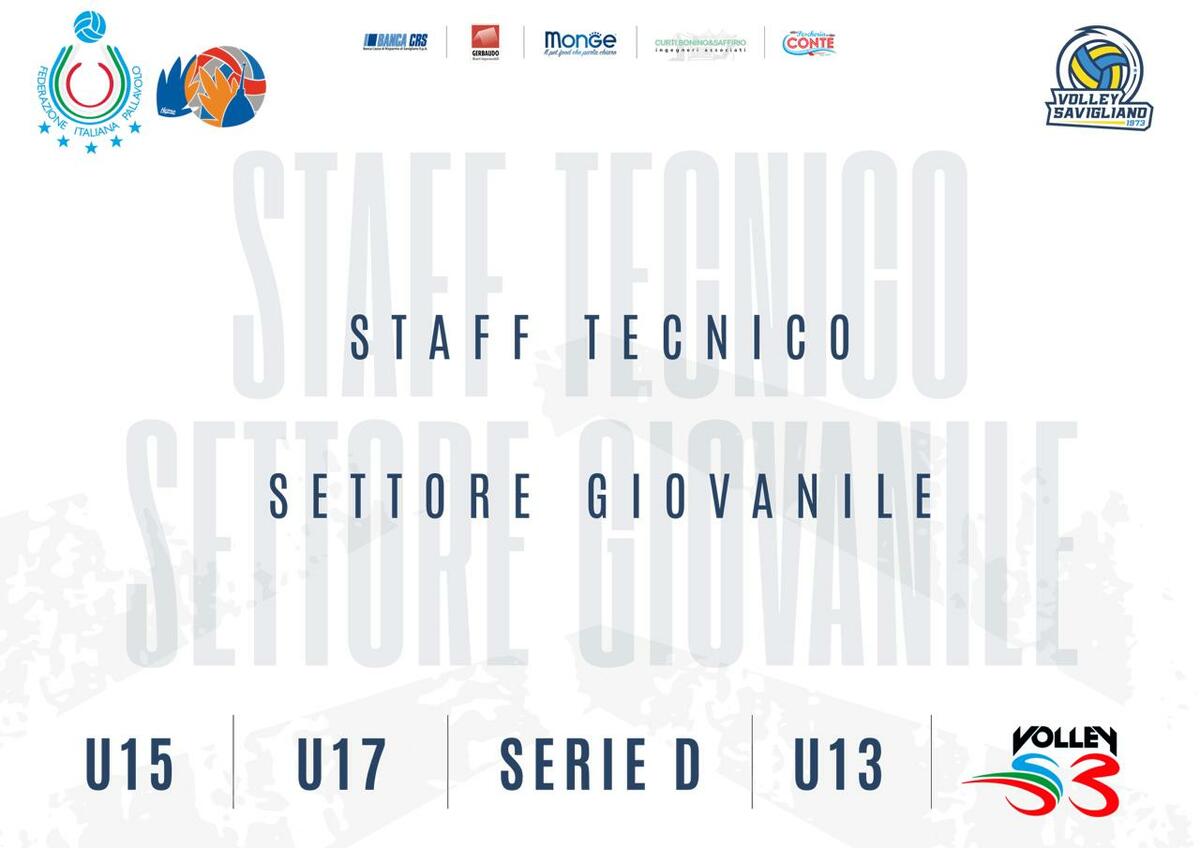 Volley Savigliano, definiti gli staff del settore giovanile 2026/27
