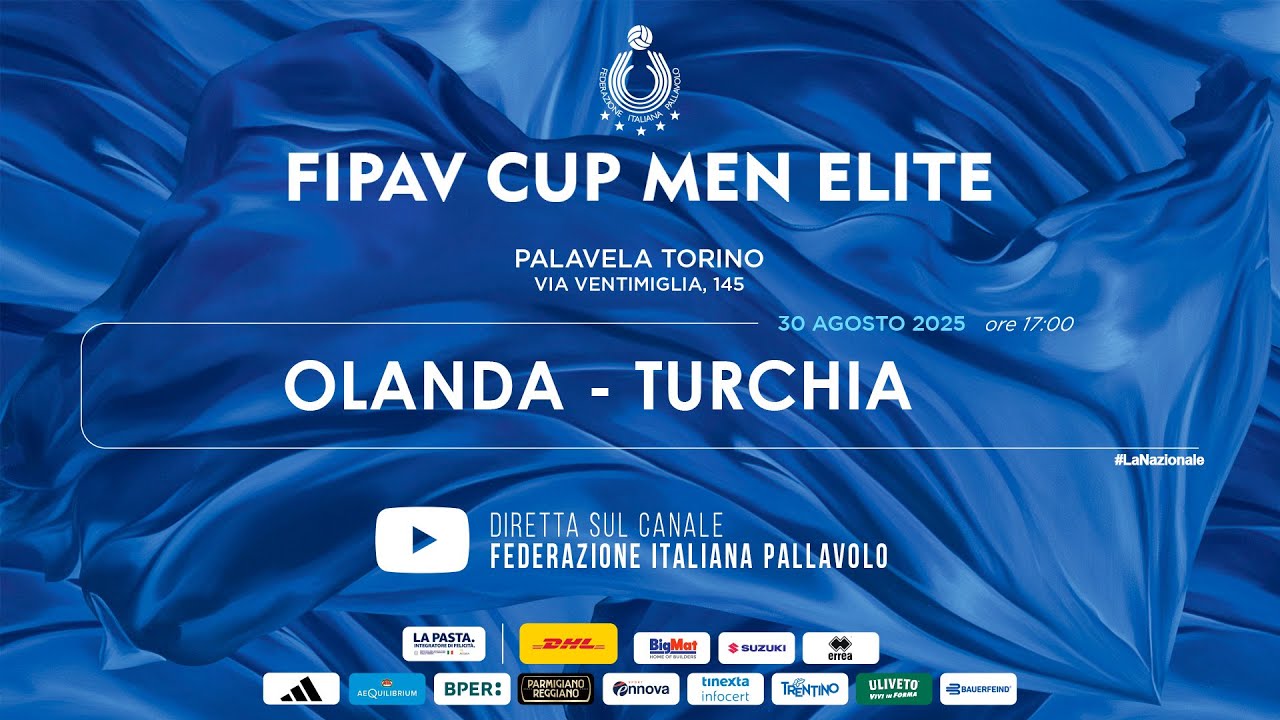 Fipav Cup Men Elite: Torino, ore 17 Olanda-Turchia qui diretta YouTube