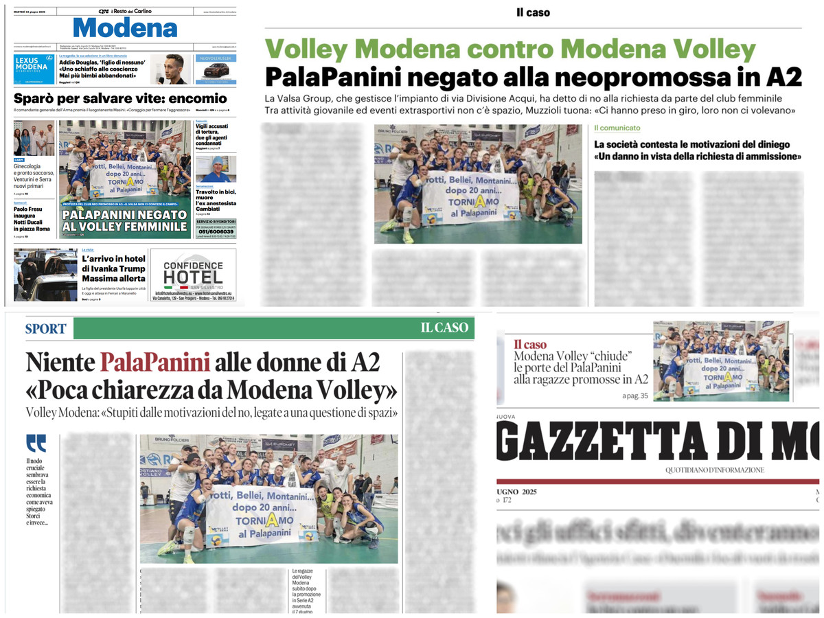 Modena: I media locali sbattono il caso PalaPanini in prima pagina...