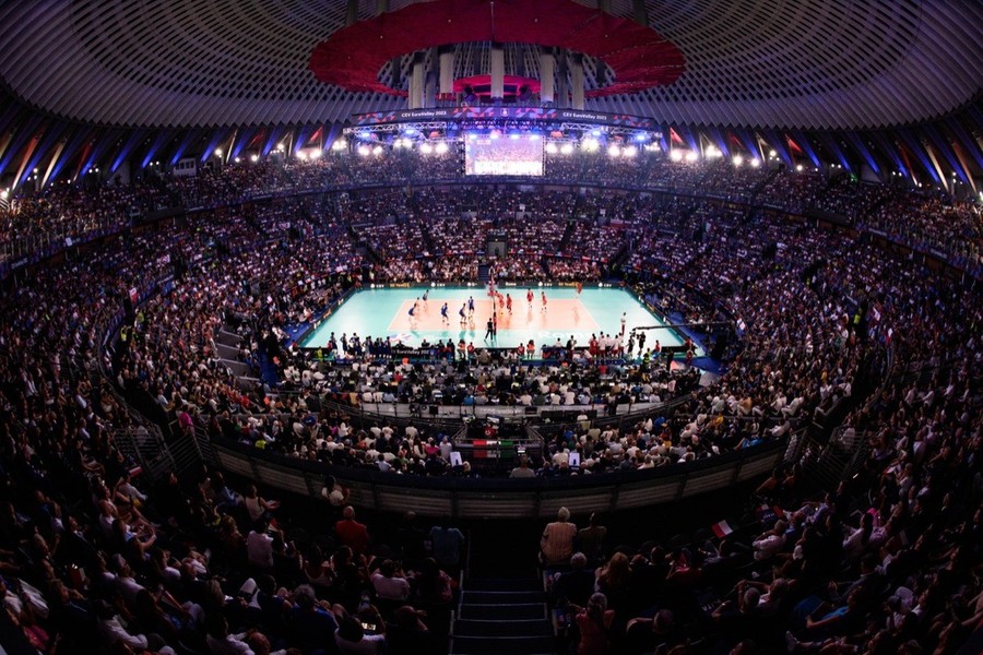 Il pubblico sugli spalti durante una gara di CEV EuroVolley Il pubblico sugli spalti durante una gara di CEV EuroVolley