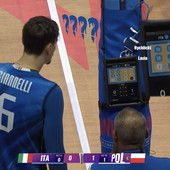 La rotazione sbagliata degli azzurri nel secondo set con Giannelli (numero 6) in diagonale con Lavia e Michieletto (numero 5) in diagonale con Rychlicki