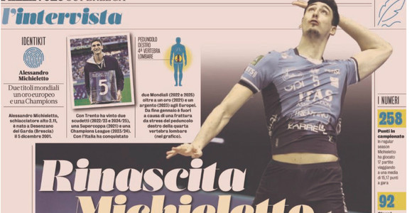 Trento: Michieletto accelera verso il rientro. “Spero di esserci per l’Europeo”