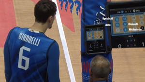 La rotazione sbagliata degli azzurri nel secondo set con Giannelli (numero 6) in diagonale con Lavia e Michieletto (numero 5) in diagonale con Rychlicki