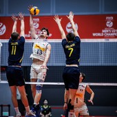 L'opposto azzurro Barotto, top scorer dell'Italia contro l'Ucraina