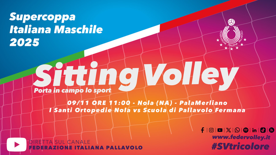 Sitting Volley: Domenica a Nola la Supercoppa Italiana Maschile tra Nola e Fermana Sitting Volley: Domenica a Nola la Supercoppa Italiana Maschile tra Nola e Fermana