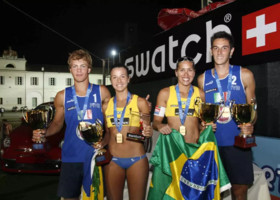 I campioni del Mondo Under 21 Francesco Giontella, Barbara Seixas, Liliane Maestrini e Paolo Nicolai