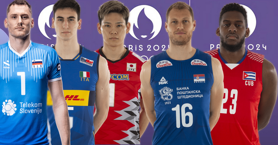 Stern, Michieletto Niscida, i top scorer di Slovenia, Italia e Giappone. Luburic e Yant, top scorer di Serbia e Cuba