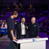 Matteo Piano e Edi Dembinski con Marco Gaspari, coach di Scandicci Matteo Piano e Edi Dembinski con Marco Gaspari, coach di Scandicci