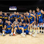L'esultanza finale degli azzurri alla 4 vittoria nel torneo