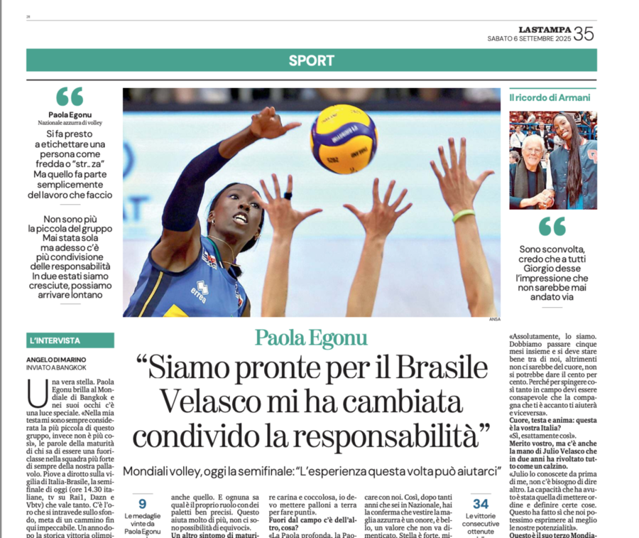 Mondiali F.: Egonu a tutto campo. &quot;Ora c'è più consapevolezza&quot;