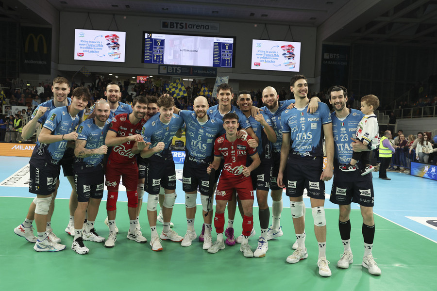 Superlega Credem Banca: Trento-Milano 3-0. L’Itas riparte, Allianz resiste un set e mezzo in emergenza