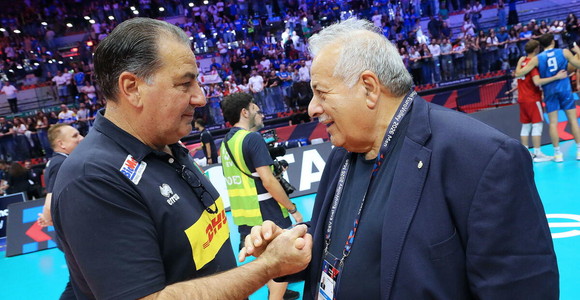 Fefé De Giorgi e Il presidente Manfredi Fefé De Giorgi e Il presidente Manfredi