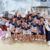 Novara festeggia la vittoria contro Conegliano Novara festeggia la vittoria contro Conegliano