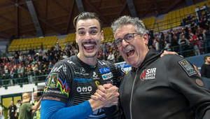 Simone Giannelli e il presidente di Perugia Gino Sirci Simone Giannelli e il presidente di Perugia Gino Sirci