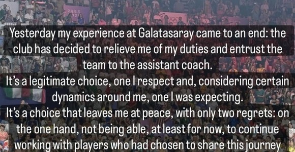 Turchia: Ufficiale la separazione Barbolini - Galatasaray Turchia: Ufficiale la separazione Barbolini - Galatasaray