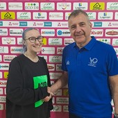 Il vicepresidente del Volley Offanengo Silvia Bressan e Leonardo Barbieri