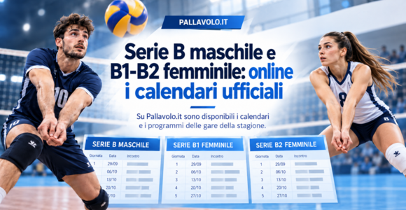 Serie B maschile e B1 / B2 femminile: Online i calendari ufficiali 2026/27