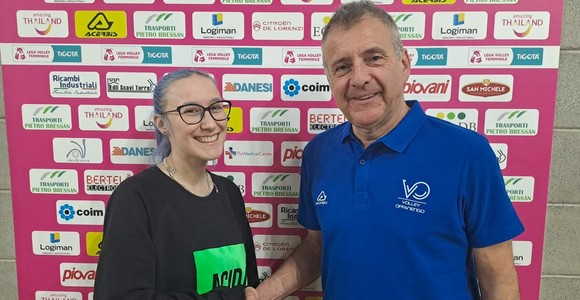 Il vicepresidente del Volley Offanengo Silvia Bressan e Leonardo Barbieri
