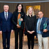 Nella foto Sergey Bubka, Jenny Lang Ping,  Kirsty Coventry e Raúl de Jesús Trujillo Díaz