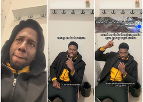 Immagni di Luis Elian Estrada Mazorra nel video postato dal confine tra Iran e Turchia