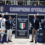 Il presidente Poli al palasport quando è stato issato lo stendardo del tricolore Il presidente Poli al palasport quando è stato issato lo stendardo del tricolore