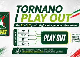 Superlega Credem Banca: Tornano i play out, la Lega cambia rotta Superlega Credem Banca: Tornano i play out, la Lega cambia rotta