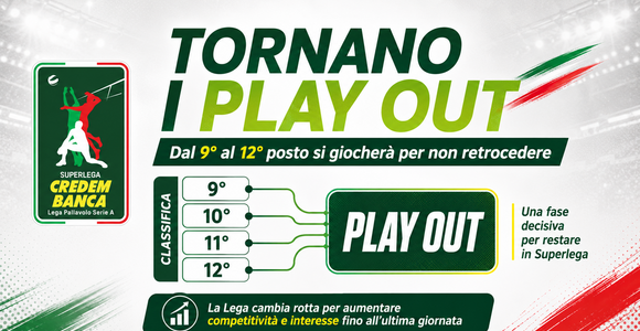 Superlega Credem Banca: Tornano i play out, la Lega cambia rotta