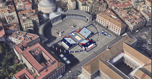 Europei 2026: Il rendering di Piazza del Plebiscito