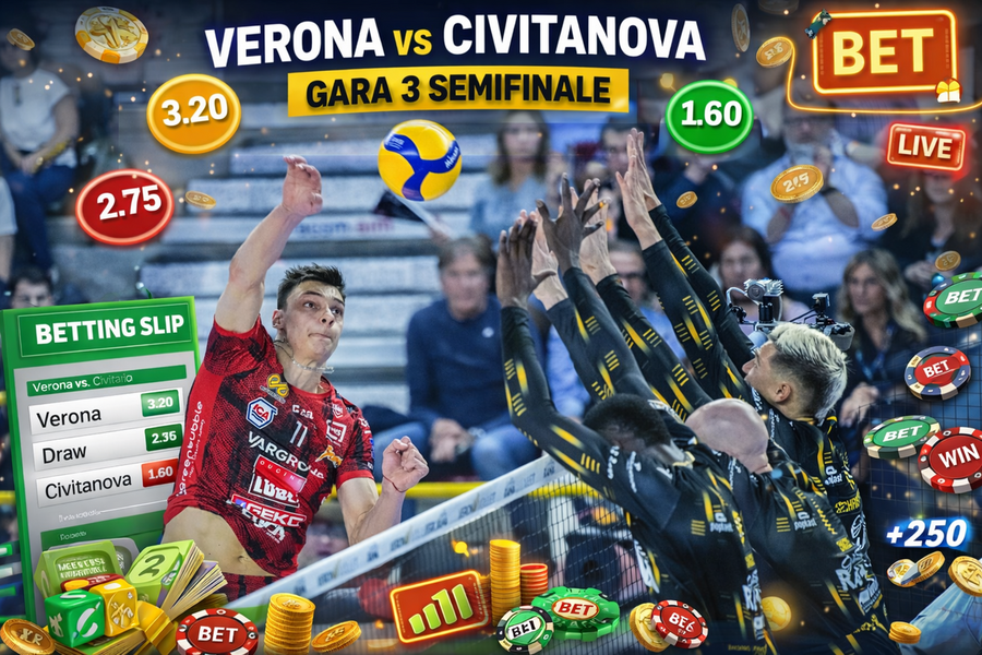 Scommesse: Superlega, semifinale Play Off: Verona-Civitanova gara 3. Verona favorita dalle quote, ma la Lube resta un’avversaria da non sottovalutare Scommesse: Superlega, semifinale Play Off: Verona-Civitanova gara 3. Verona favorita dalle quote, ma la Lube resta un’avversaria da non sottovalutare