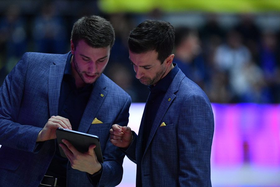 Daniele Santarelli con il terzo allenatore Andrea Zotta Daniele Santarelli con il terzo allenatore Andrea Zotta