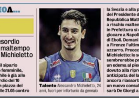 Rassegna stampa 6 settembre: Azzurre in finale, Lube e club verso il via. Azzurri: Michieletto in forse?