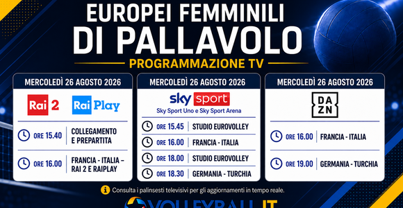Europei femminili: Francia-Italia su Rai 2, Sky e DAZN. La programmazione del 26 agosto