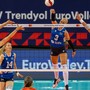 Yelizaveta Ruban in attacco contro il Portogallo agli Europei Femminili 2026 (foto CEV)