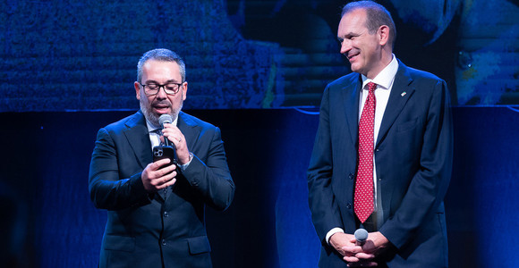 Azevedo, presidente FIVB, e Righi, presidente di Lega