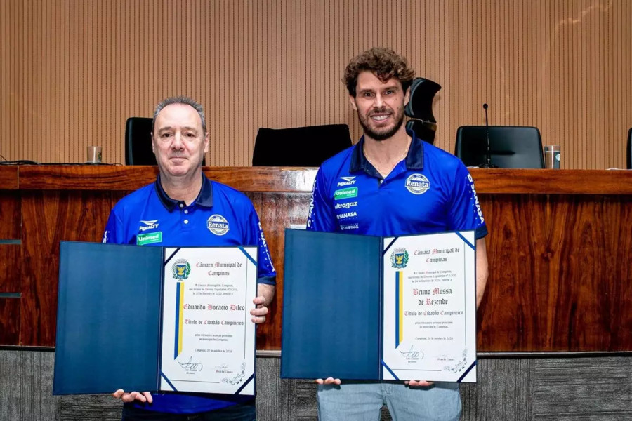 Horacio Dileo e Bruninho con il titolo di Cidadão Campineiro Horacio Dileo e Bruninho con il titolo di Cidadão Campineiro