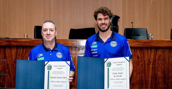 Horacio Dileo e Bruninho con il titolo di Cidadão Campineiro Horacio Dileo e Bruninho con il titolo di Cidadão Campineiro