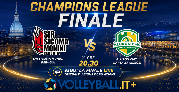 Champions League, Live Finale Perugia - Zawiercie sull'APP Volleyball.it+
