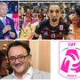 Mauro Fabris, presidente di Lega Volley femminile, Asia Cogliandro e Antonio Bartoccini, presidente di Perugia