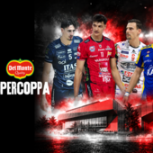 La grafica ufficiale della Del Monte® Supercoppa SuperLega di Parma (Lega Pallavolo Serie A)
