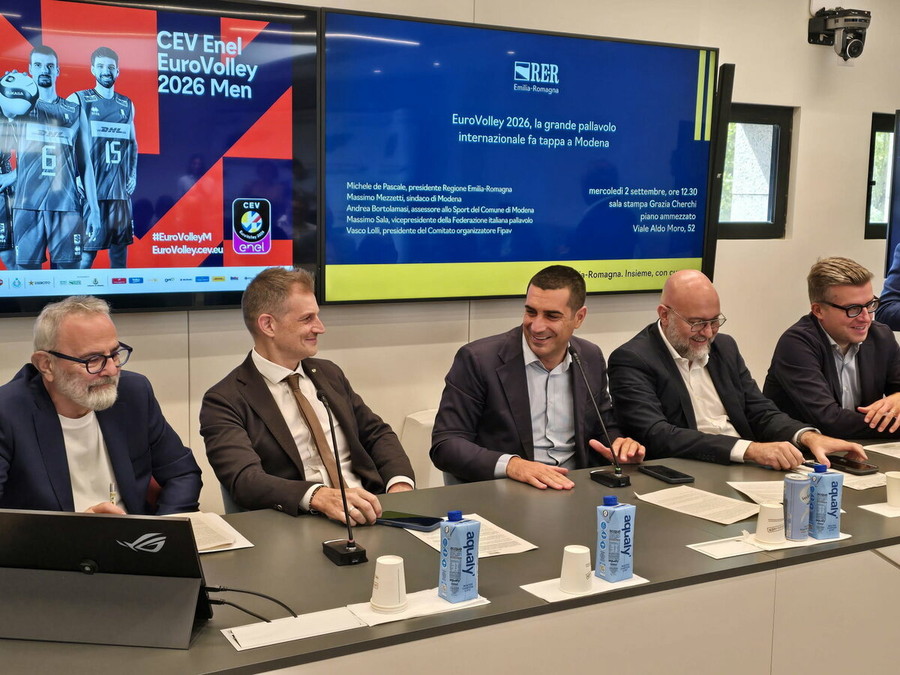 La presentazione della Pool A del CEV Enel EuroVolley 2026 Men a Modena La presentazione della Pool A del CEV Enel EuroVolley 2026 Men a Modena
