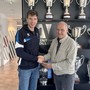 Elia Bossi con il presidente di Trentino Volley Marcello Poli Elia Bossi con il presidente di Trentino Volley Marcello Poli