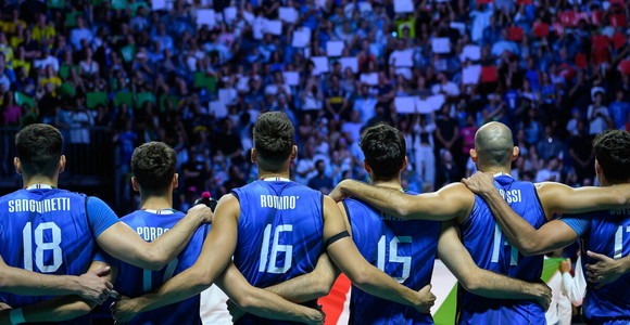 Gli azzurri durante il CEV Enel EuroVolley 2026 Gli azzurri durante il CEV Enel EuroVolley 2026