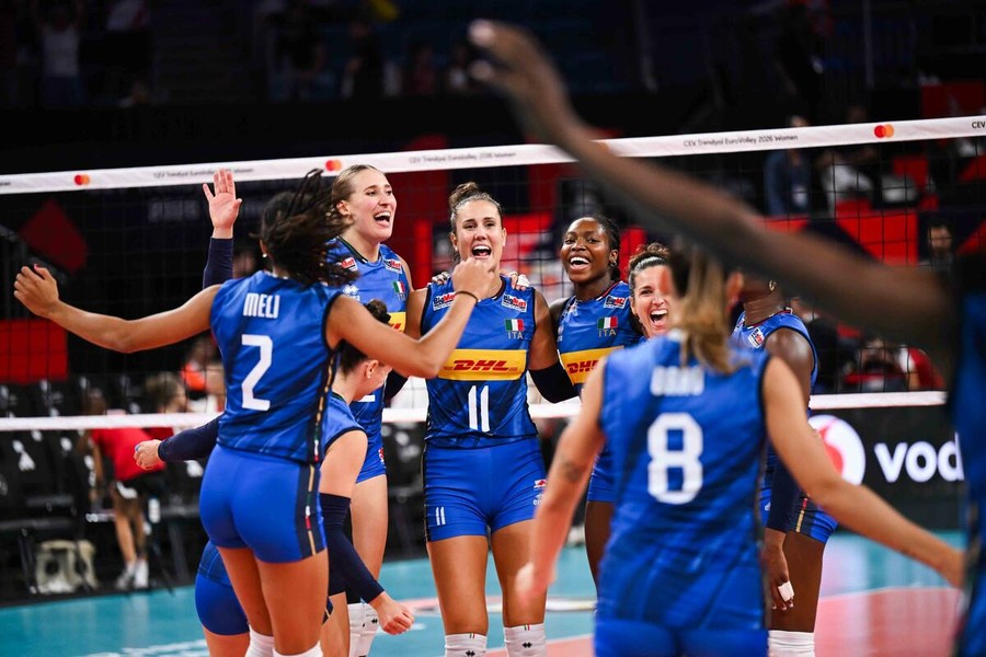 Le Azzurre durante EuroVolley 2026