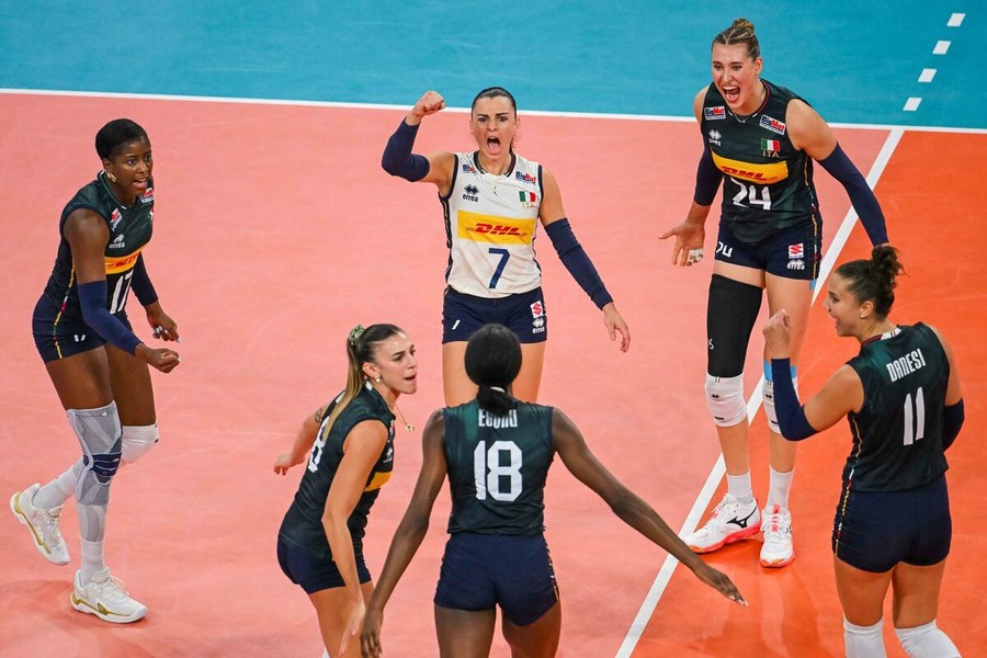 Le Azzurre durante la finale di EuroVolley 2026