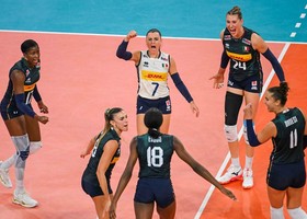 Le Azzurre durante la finale di EuroVolley 2026 Le Azzurre durante la finale di EuroVolley 2026