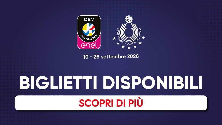 CEV Enel EuroVolley 2026: disponibili 600 nuovi biglietti per Italia-Svezia a Napoli CEV Enel EuroVolley 2026: disponibili 600 nuovi biglietti per Italia-Svezia a Napoli